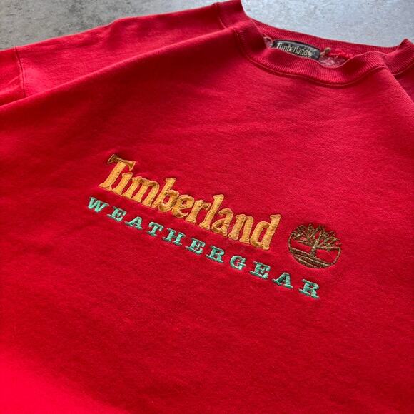 Vintage 90s Timberland Weather Gear Embroidered Crewneck - Picture 2 of 5